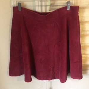 Red corduroy skirt